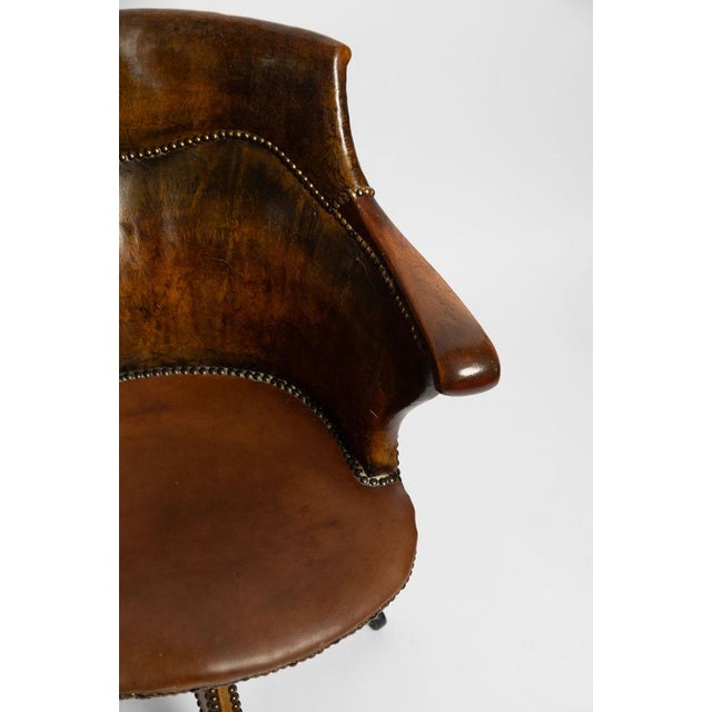 Captain's Swivel Chair, 1920s For Sale - Image 9 of 12