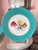 1940s Rare Set of Hand-Painted Minton Floral Dinner Plates With Aqua Band and Gilt Rim // Signed by Artist J Colclough // Set of 9 For Sale - Image 12 of 12