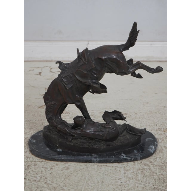 1900 - 1909 Frederic Remington Wicked Pony Bronze Cowboy Sculpture For Sale - Image 5 of 15