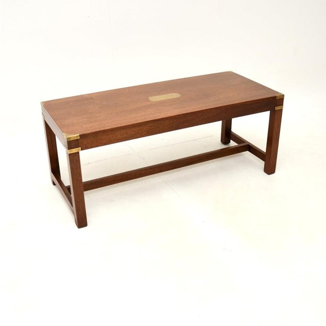 Brown Military Campaign Coffee Table, 1930s For Sale - Image 8 of 8
