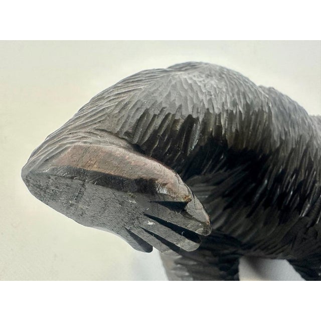 Japanes Bear with Cub Wooden Carved Ainu Figurine, 1900s For Sale - Image 12 of 15