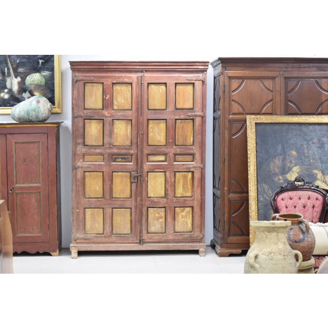 Mediterranean 18th Century Painted Armoire For Sale - Image 3 of 6