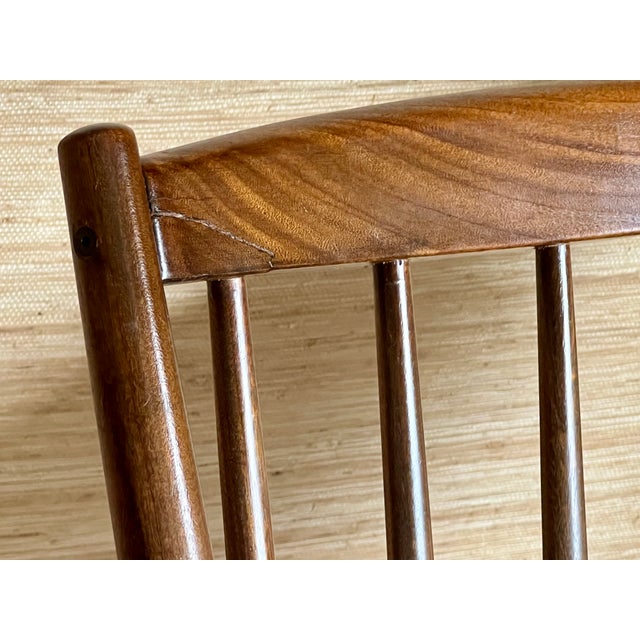Mid-Century Modern Model 182 Teak Rocking Chair by Frank Reenskaug for Bramin – Original Plaid Cushions For Sale - Image 11 of 12