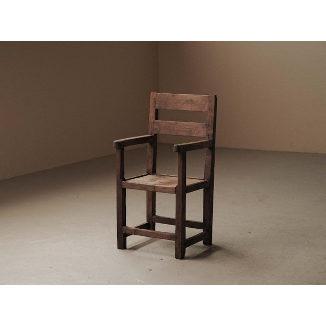 Rural armchair, crafted around 1900 in the Savoy region, is made from solid larch and pine and reflects traditional...