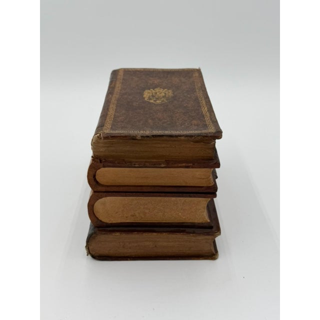 Brown Late 19th Century French Leather Book Liquor Tantalus with box - 7 pcs For Sale - Image 8 of 14