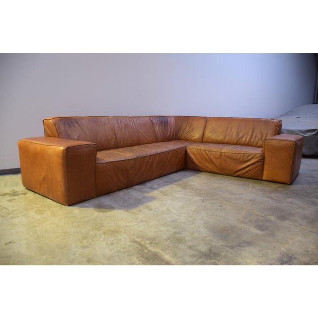 Large Leather Corner Sofa, 1980s For Sale - Image 17 of 18