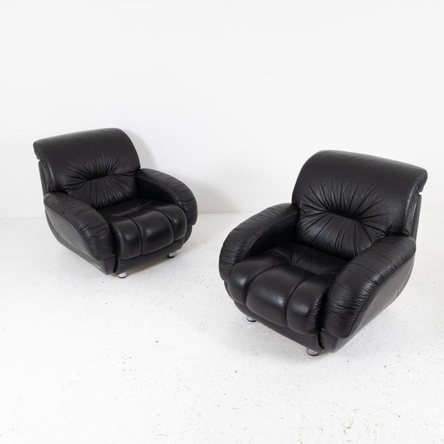 Animal Skin Leather Armchairs, 1970s, Set of 2 For Sale - Image 7 of 7