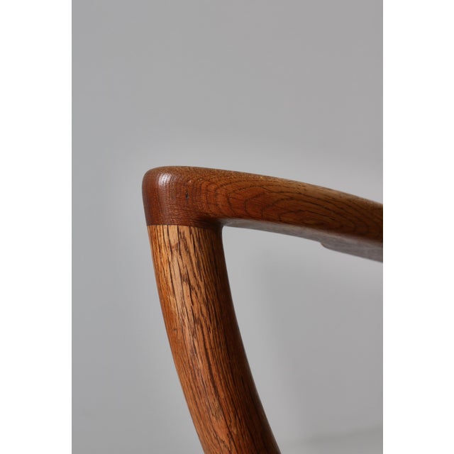 Danish Modern Lounge Chair in Oak & Traditional Danish Olmerdug Wool by Henning Kjærnulf, 1950s For Sale - Image 13 of 18