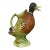 Mid-20th Century French Painted Barbotine Ceramic Duck Pitcher For Sale
