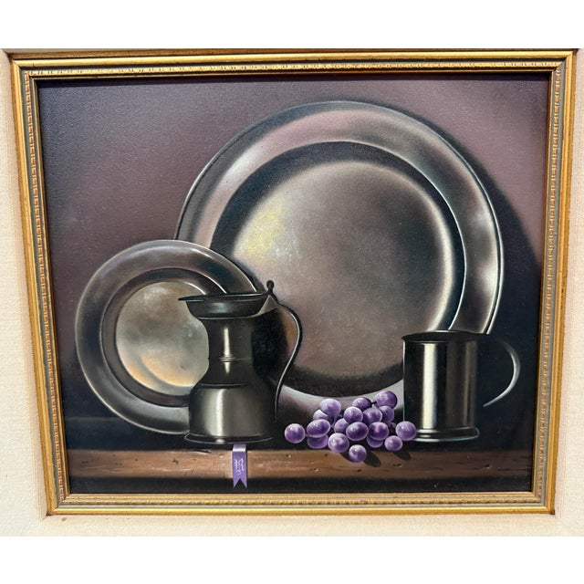 Black John Rand Taylor Pewter Tableware Still-Life Original Print, Signed For Sale - Image 8 of 12