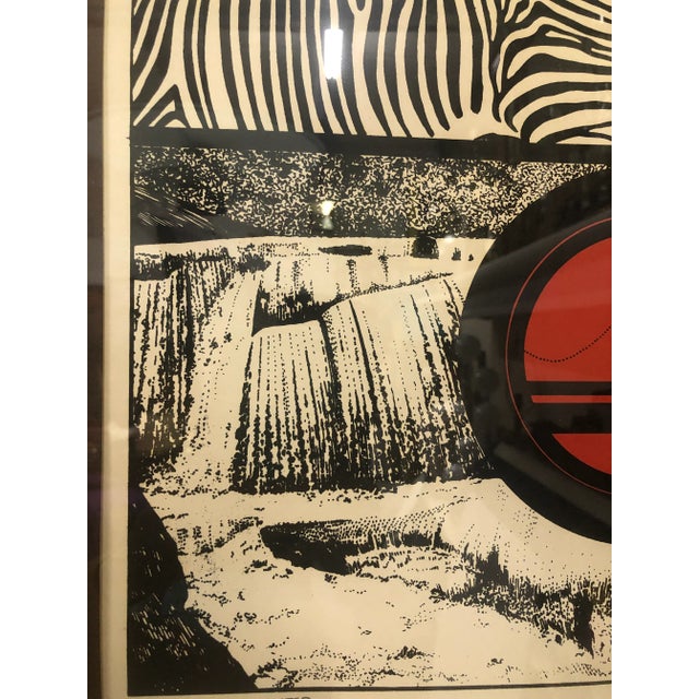 1970s "Zebra, Circle, Water" Vintage 1970s Framed Print For Sale - Image 5 of 10