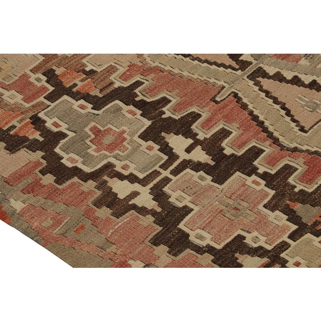 Vintage Esme Beige Blue and Red Wool Kilim Rug by Rug & Kilim For Sale In New York - Image 6 of 7