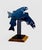 Signed Charles Ringer Kinetic Dual Trout / Salmon Cut Steel Brutalist Fish Sculpture Wood Base 1994 For Sale - Image 10 of 12