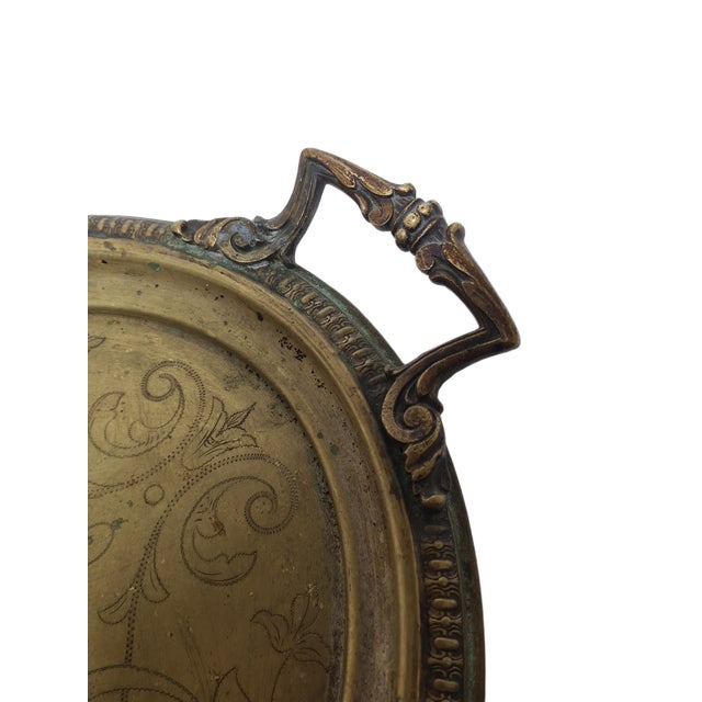 Antique Polish Oval Guilloshed Tray from Jarra, 1890s For Sale - Image 4 of 12
