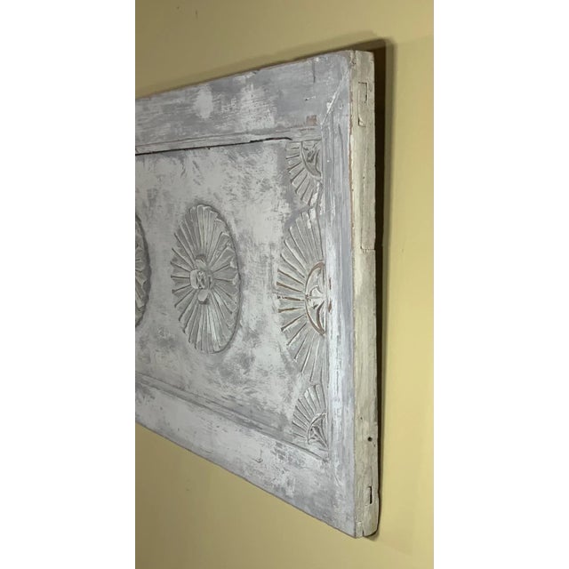 Mid-Century Modern Vintage Hand-Carved Architectural Wood Wall Hanging For Sale - Image 3 of 12