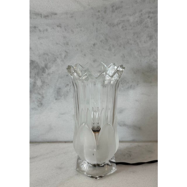 Vintage Crystal Tulip Torchiere Style Table Lamp For Sale In Austin - Image 6 of 8