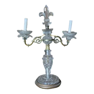 Early 19th Century Attributed to Baccarat Fleu Di Lis Candelabra