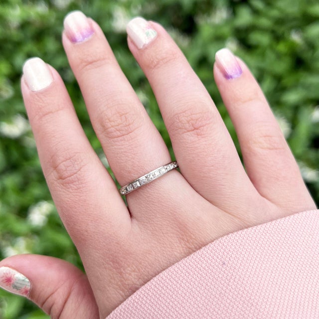 About This Ring: This timeless Art Deco French Cut Diamond Ring is an exquisite piece of history. Crafted from platinum...