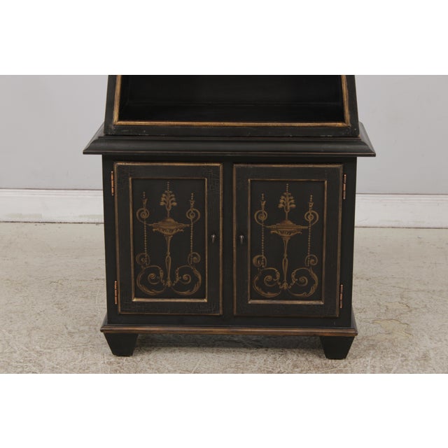Regency Style Paint Decorated Open Bookshelf Unit For Sale - Image 13 of 16