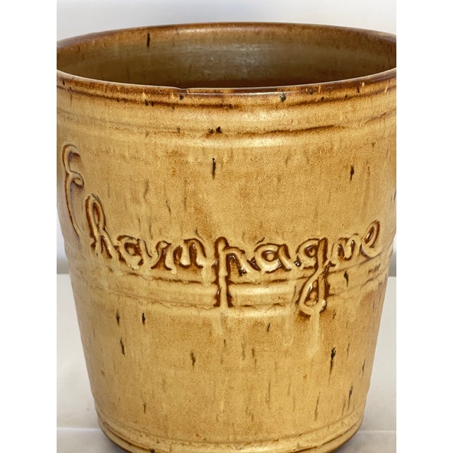 French French Glazed Terracotta Champagne Ice Bucket, Bottle Cooler Vallauris, 1950s For Sale - Image 3 of 11