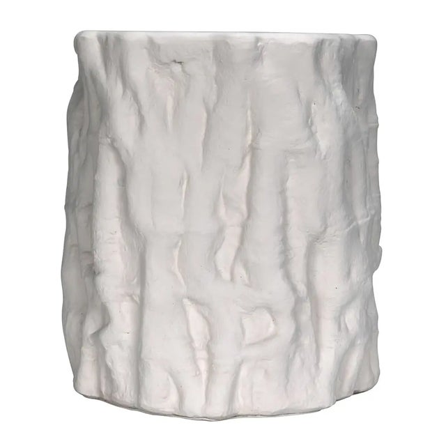 Mid-Century Modern NOIR Damono Stool/Side Table, White Fiber Cement For Sale - Image 3 of 5