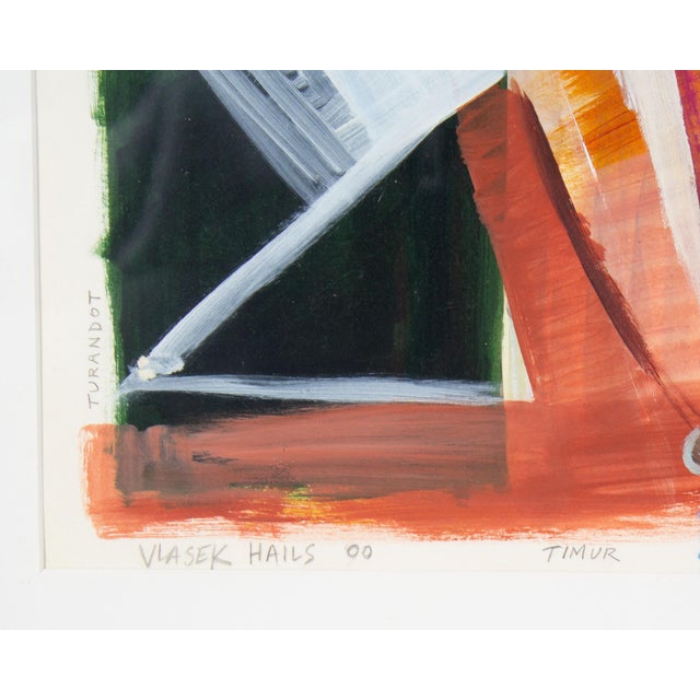 2000 "Turandot, Timur" Abstract Mixed Media Painting by Doris Vlasek-Hails For Sale - Image 4 of 8