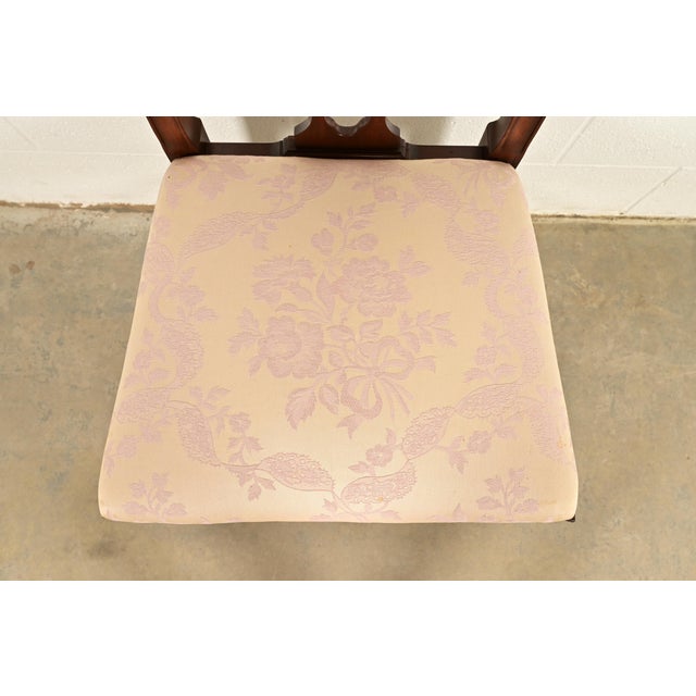 Wood Baker Furniture Style Georgian Carved Mahogany Dining Chairs, Set of Four For Sale - Image 7 of 12