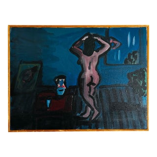 Vintage Painting of a Nude Woman by John Aiello For Sale