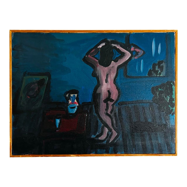 Vintage Painting of a Nude Woman by John Aiello For Sale