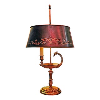 St Empire Bouillotte Lamp in Gilt Bronze and Lacquered Sheet Metal, 1960s For Sale