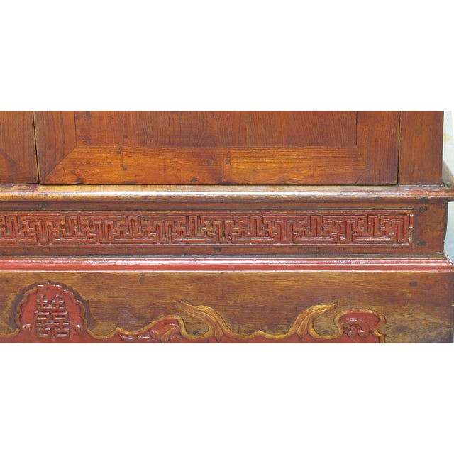 Antique Square Corner Elm Storage Cabinet For Sale - Image 9 of 13