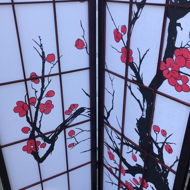 Asian Cherry Blossoms Folding Screen Room Divider** Chairish