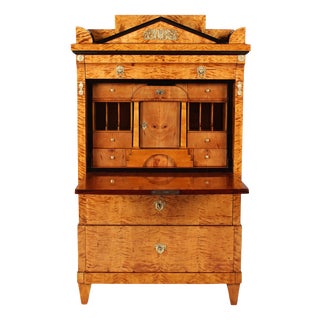 Empire Birch Secretary, 1820s For Sale