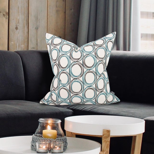 24 x 24 Demo Indigo Pillow - Down Fill For Sale In Chicago - Image 6 of 8