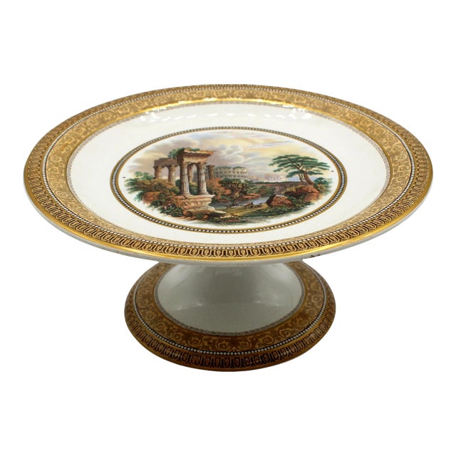 Circa 1860 English Prattware Compote For Sale