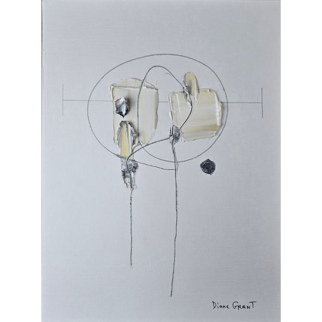 Set of 6 - Neutral Colors Palette Organic Modern Botanical Flower Original Oil Paintings / Contemporary Herbarium / Earth Tones For Sale - Image 4 of 12