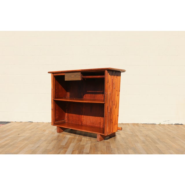 Mid Century Vintage Bamboo Tiki Bar | Tropical Coastal Bohemian Bar Cabinet For Sale - Image 12 of 18
