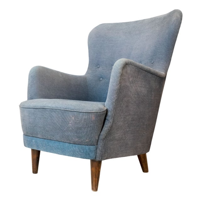 Blue Armchair from C.M. Madsen, 1950s For Sale