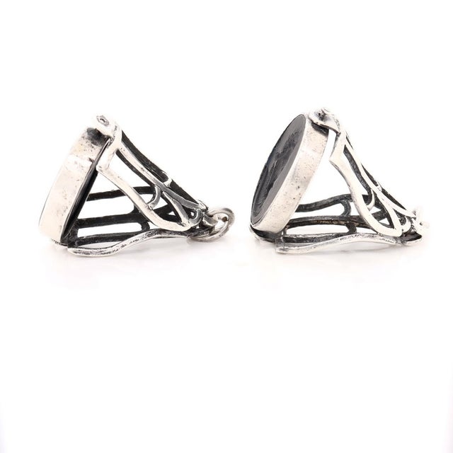 Pair of Antique Spinner Watch Fobs With Wedgwood & Bentley Basalt Intaglio Seals For Sale - Image 11 of 18