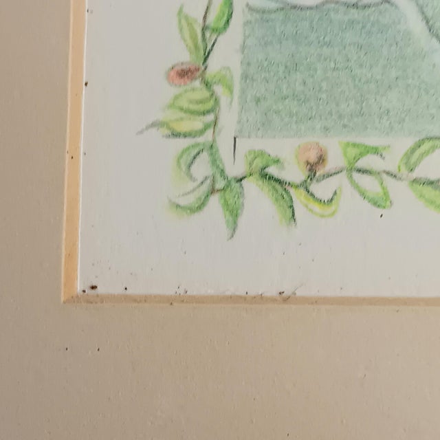 Cedar Waxing Birds Giclee Print Tamlyn Akins Soft Pastel Colors Mat Framed 13x17 For Sale - Image 12 of 16