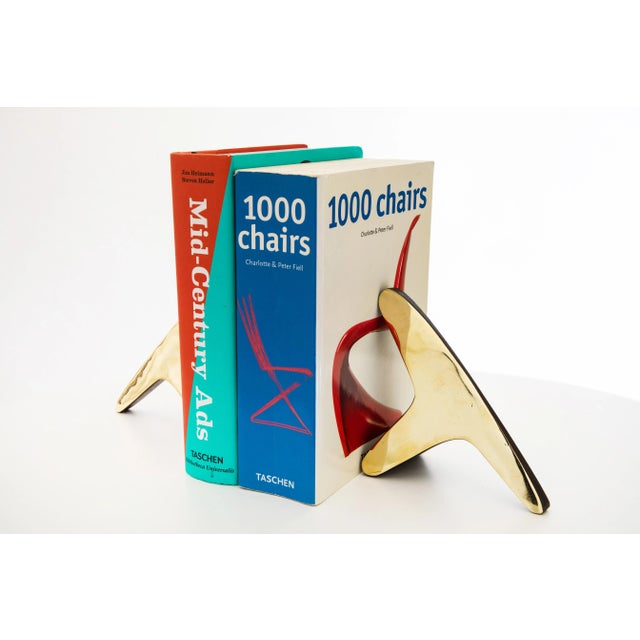 Mid-Century Modern Carl Auböck Model #3847 Brass Bookends For Sale - Image 3 of 7