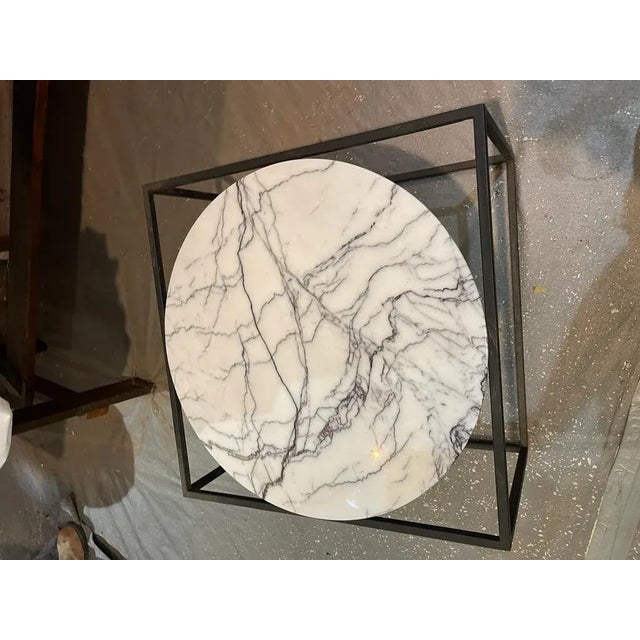 Warren Platner White Marble Coffee Table With Brass Wire Base For Sale - Image 4 of 6