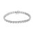 Elegant and timeless, this gorgeous sterling silver link bracelet features 1.0 carat total weight of round, rose cut,...
