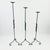 Hand Forged Iron Candelabra Set of 3 (90-110cm) Antique Copper Finish Iron Bamboo Stem with Scroll Base Estate Set For Sale - Image 6 of 6