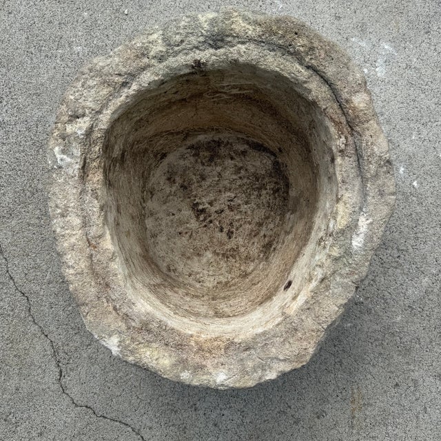 Dark Gray Antique Limestone Trough 5526f 19"d For Sale - Image 8 of 8