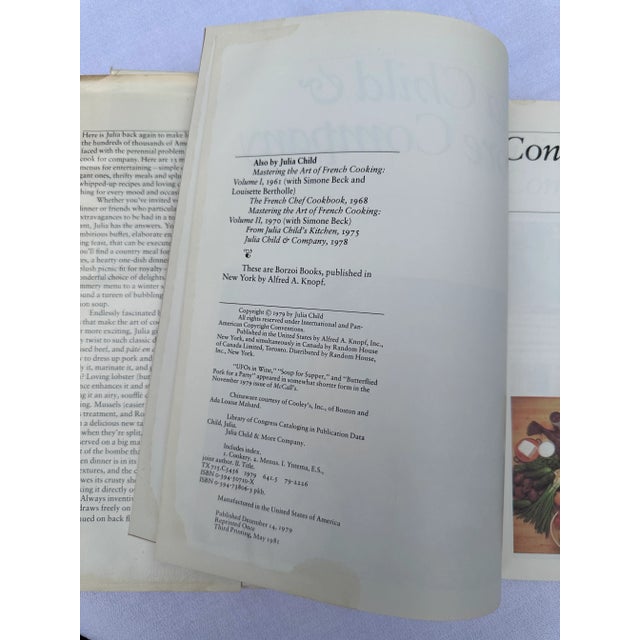 Offering a vintage hard cover Julia Child & More Company cookbook by Julia Child, Alfred A. Knopf, New York, 1979. First...