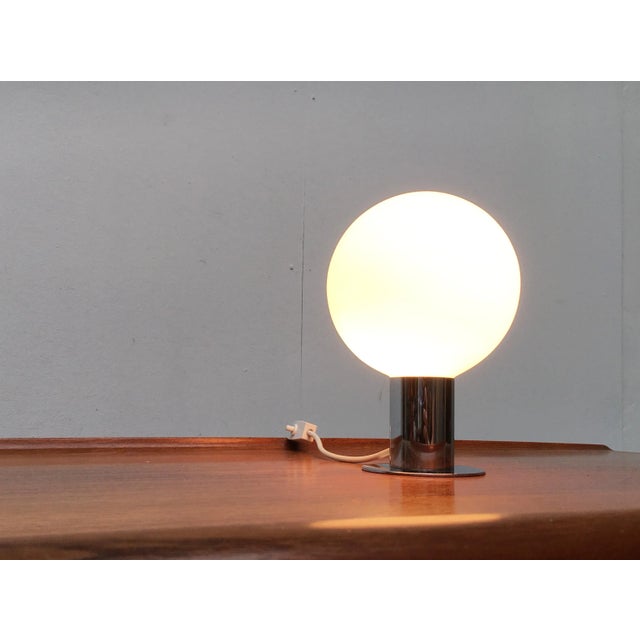Mid-Century Space Age Chrome & Glass Table Lamp For Sale - Image 11 of 17