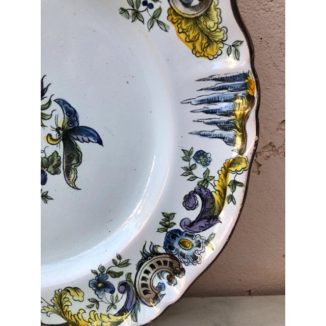 Art Nouveau Circa 1900 French Faience Plate Emile Galle Saint Clement For Sale - Image 3 of 7