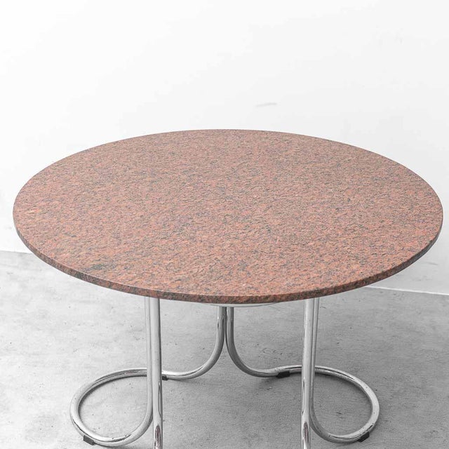 Table with Marble Top and Metal Frame in the style of Giotto Stoppino, 1970s For Sale - Image 4 of 11