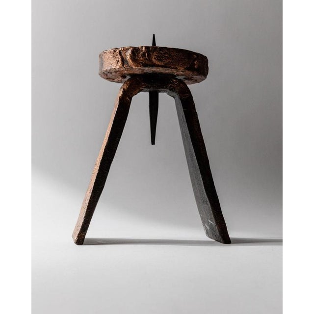 Metal Vintage Iron Candleholder, 1960s For Sale - Image 7 of 11